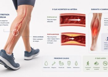 Pernas pesadas ao caminhar podem indicar redução do fluxo arterial.