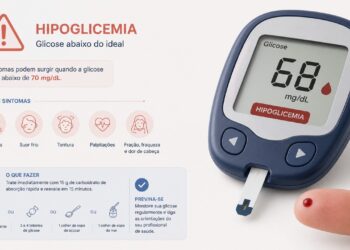 Glicose abaixo de 70 mg/dL pode indicar hipoglicemia e exigir ação rápida.