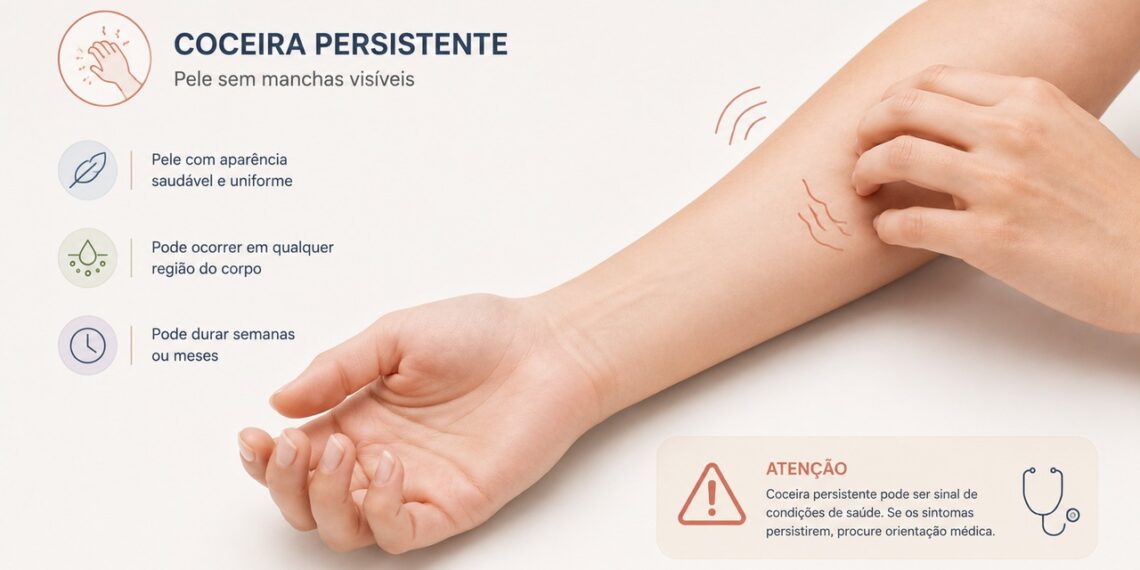 Coceira no corpo sem manchas pode exigir investigação quando é persistente.