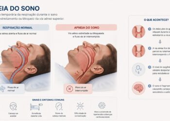 O ronco com pausas na respiração pode indicar apneia do sono.