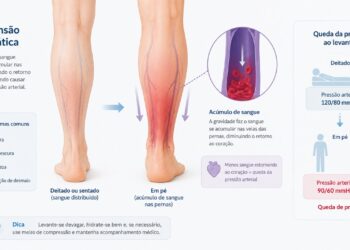 Ao ficar em pé, o sangue pode se deslocar para as pernas e causar tontura breve.