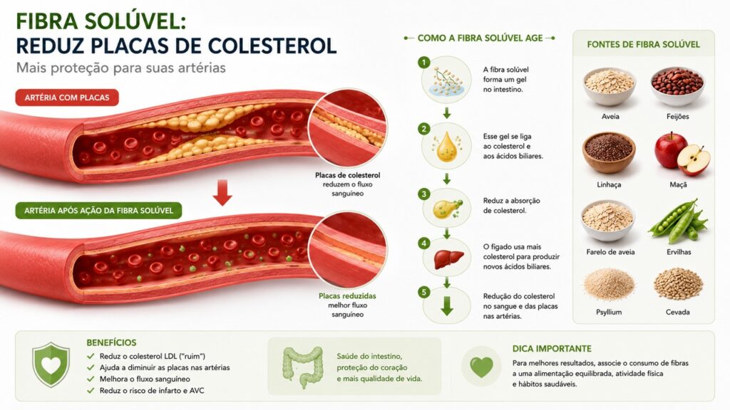 A fibra solúvel pode ajudar a reduzir o LDL e melhorar o colesterol.