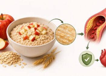 Aveia, frutas e leguminosas são fontes de fibra solúvel na dieta.