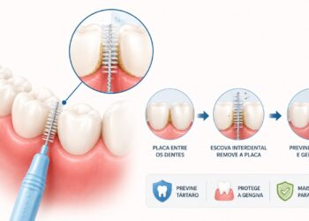 A limpeza entre os dentes ajuda a controlar a placa antes que ela endureça.