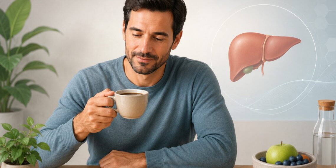 Café sem açúcar pode fazer parte de uma rotina de cuidado com o fígado.