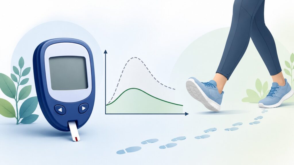 O momento da caminhada após a refeição pode influenciar a glicose pós-prandial.