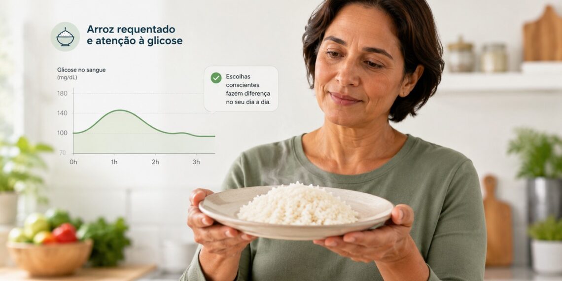 Arroz requentado pode ter efeito diferente na glicose após o resfriamento.