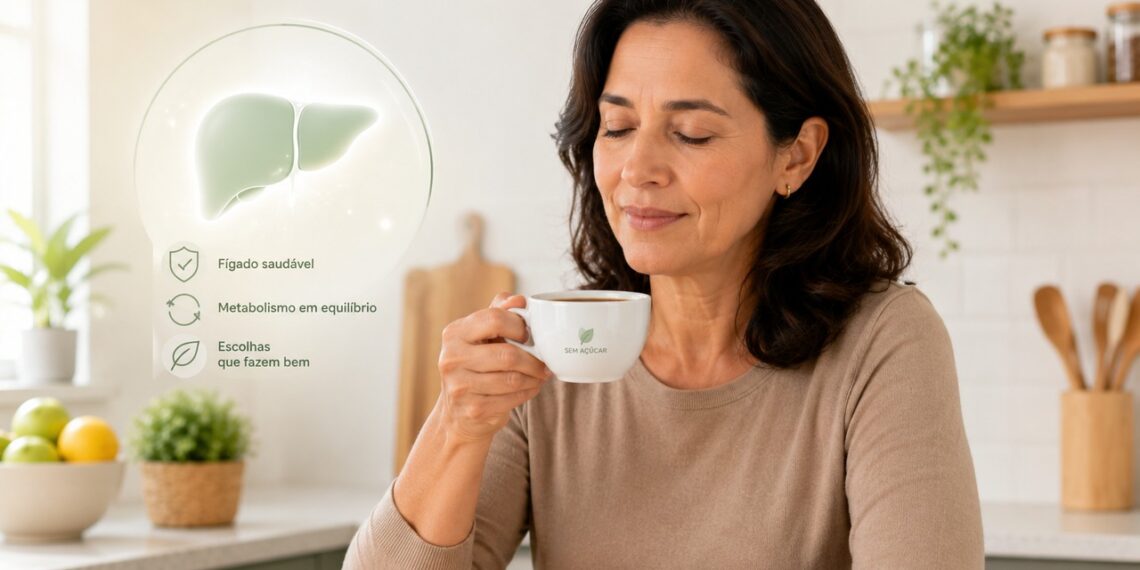 Café sem açúcar pode fazer parte de uma rotina mais favorável ao fígado.