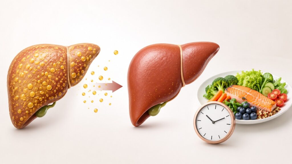 A alimentação com horário controlado foi comparada à restrição calórica na redução da gordura hepática.