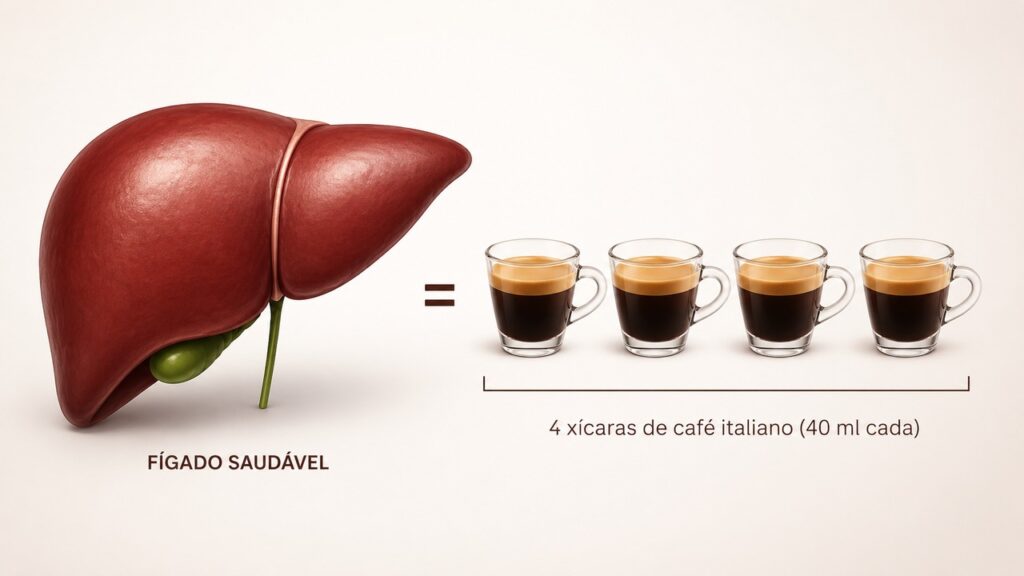 No estudo, cada xícara de café italiano correspondia a aproximadamente 40 ml.