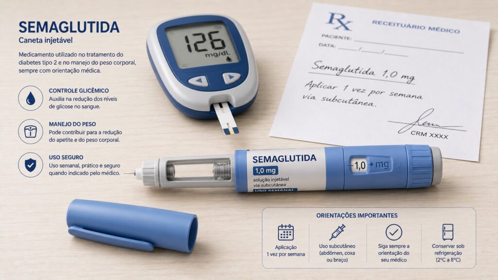 A troca entre canetas de semaglutida deve seguir orientação médica.