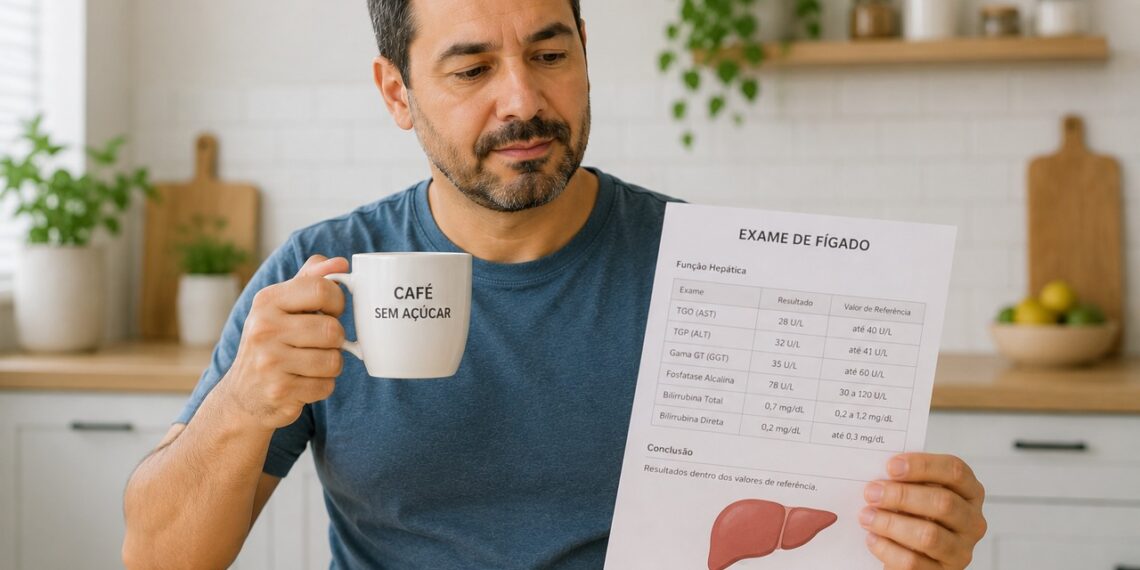 Café sem açúcar é estudado por sua possível relação com a saúde do fígado.