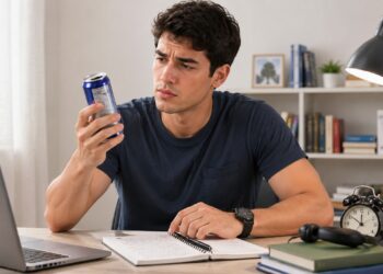 Energético antes do treino ou estudo pode somar cafeína sem a pessoa perceber.