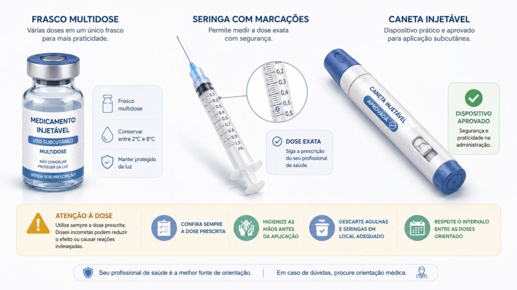 Frascos, seringas e concentrações diferentes podem facilitar erros de dose.