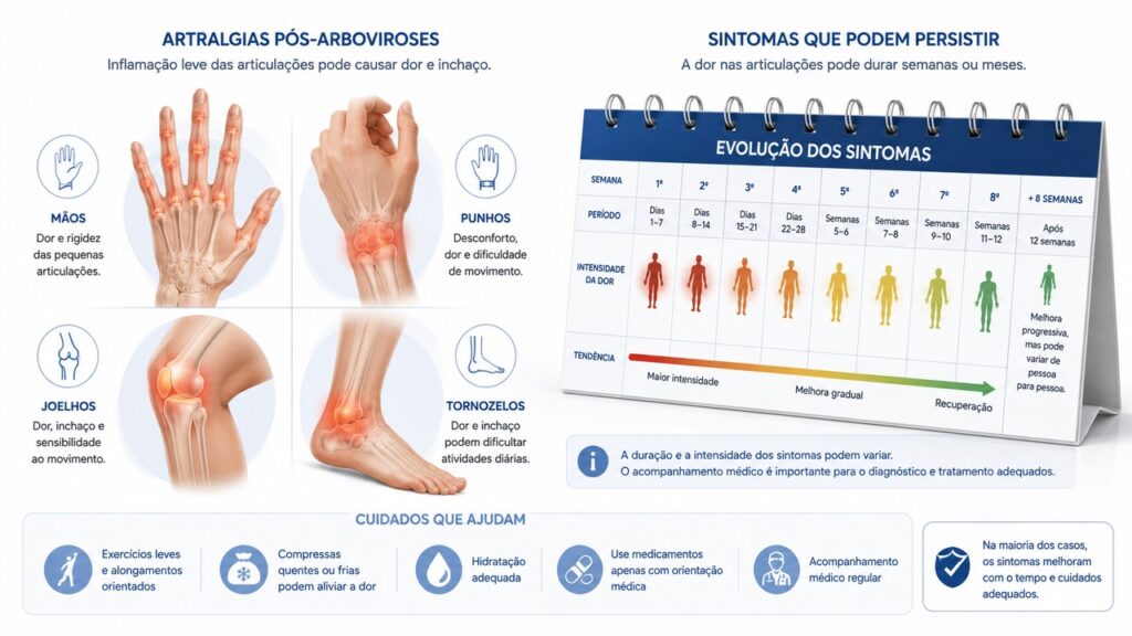 A chikungunya pode causar dor e rigidez articular prolongadas mesmo após a fase aguda.