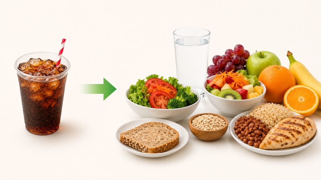 A qualidade da alimentação tem maior impacto na saúde do que apenas substituir o açúcar.