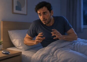 Suor frio e tremores ao acordar podem indicar queda de glicose durante a noite.