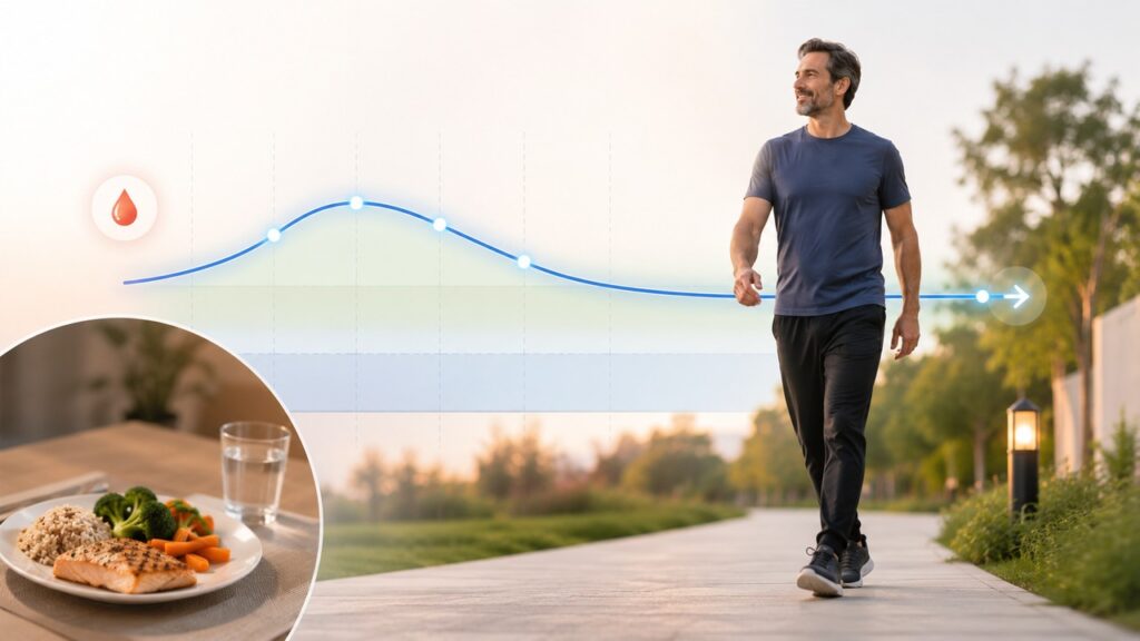 Caminhar por 10 minutos após comer pode ajudar a suavizar a resposta da glicose.