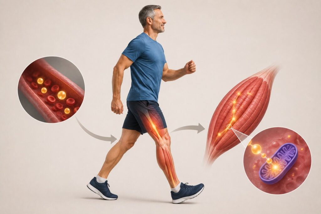 Ao caminhar, os músculos ajudam a suavizar o pico de glicose após a alimentação.