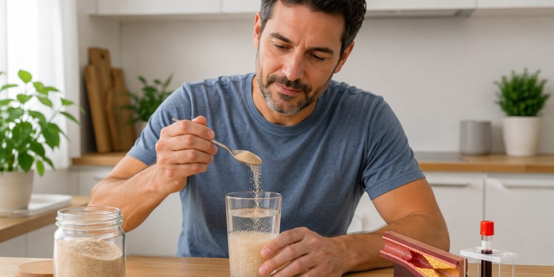 Psyllium pode ajudar no controle do LDL quando usado com água e orientação.