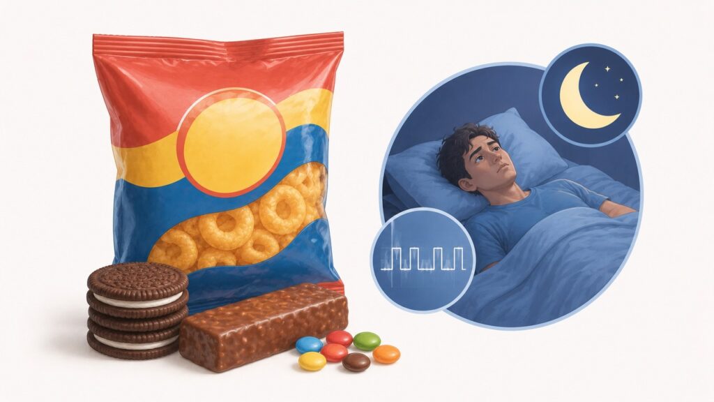 Ultraprocessados podem piorar a qualidade geral da dieta e influenciar o sono.
