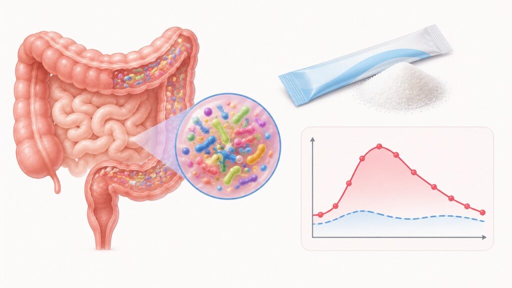 Alguns adoçantes podem interagir com a microbiota intestinal.