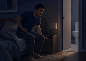 Levantar várias vezes à noite para urinar pode ter relação com alterações do sono.