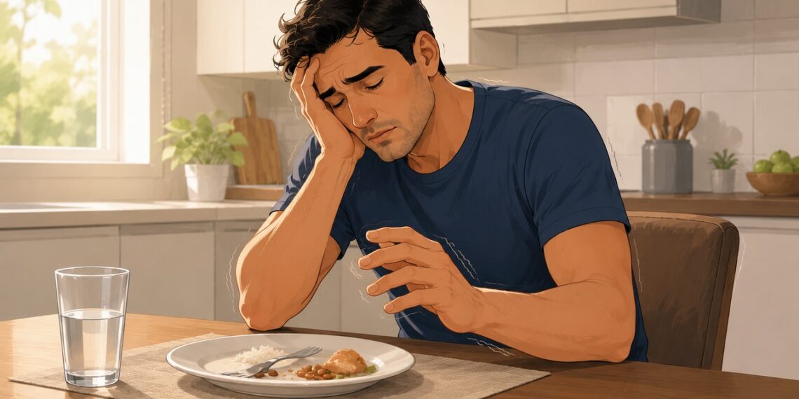 Sono forte, tremor e fome após comer podem indicar queda de açúcar.