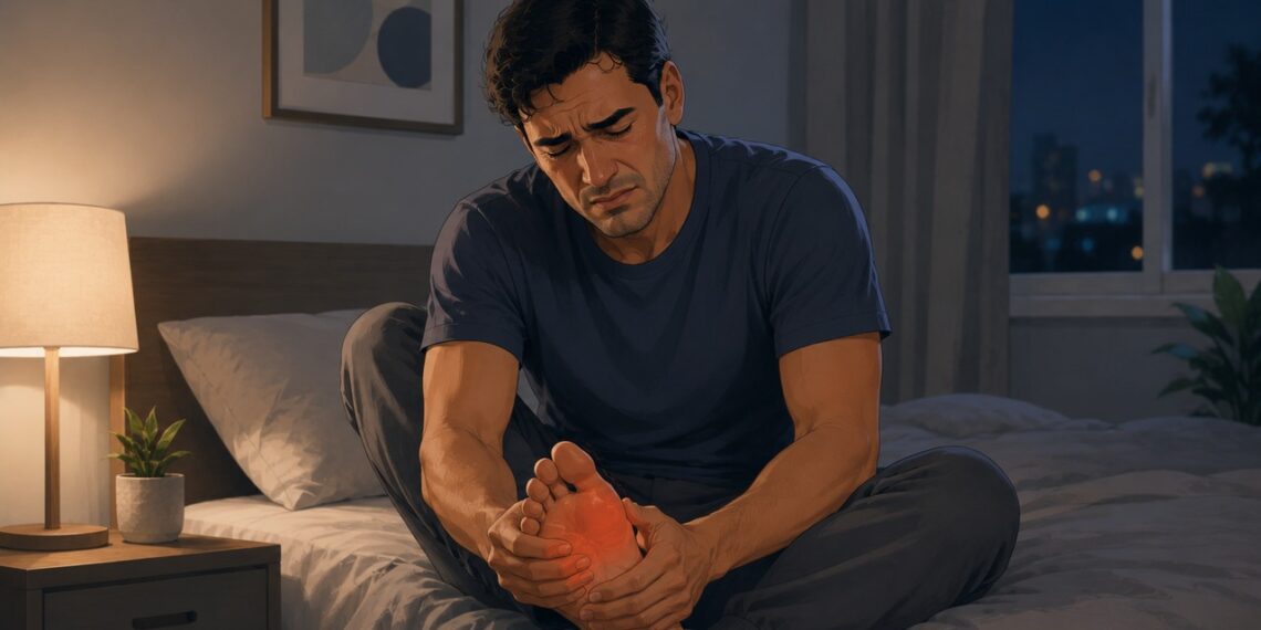 Queimação nos pés à noite pode ser sinal de nervos afetados.