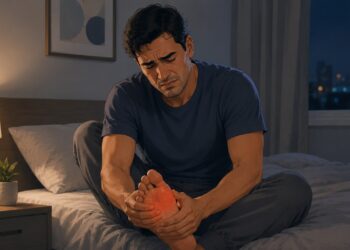 Queimação nos pés à noite pode ser sinal de nervos afetados.