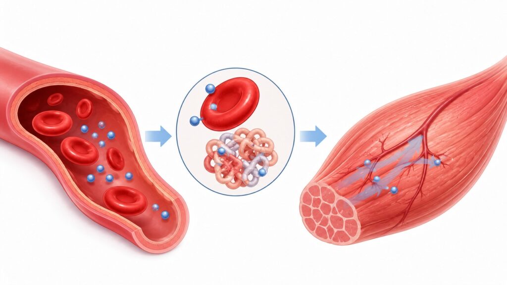 Na anemia, menos oxigênio chega aos tecidos, causando cansaço aos esforços.
