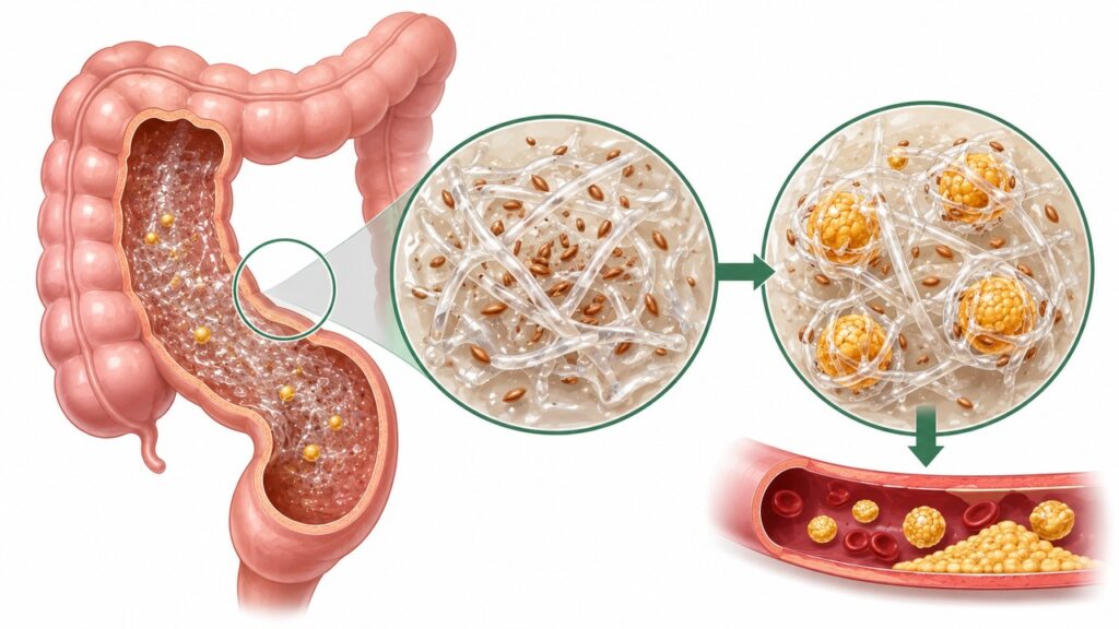 A fibra solúvel do psyllium pode contribuir para a redução do colesterol LDL.