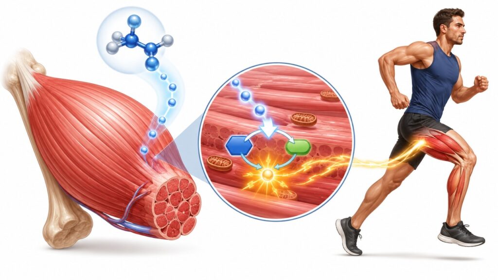 A creatina pode apoiar força e massa muscular quando há estímulo do treino resistido.