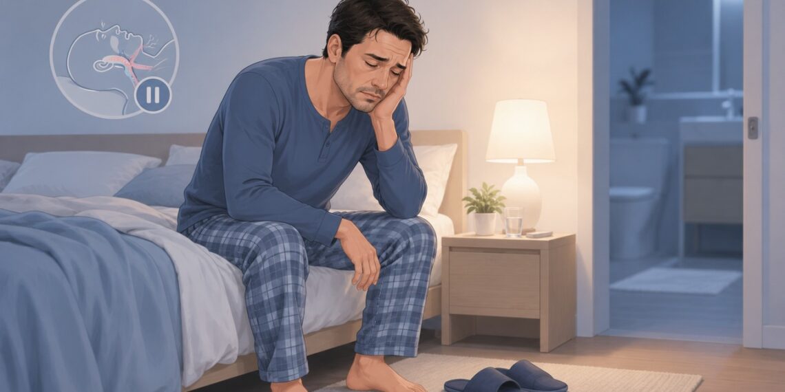 Levantar para urinar à noite pode ter relação com despertares causados pela apneia do sono.