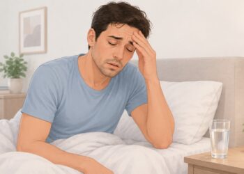 Boca seca e dor de cabeça ao acordar podem reforçar a suspeita de apneia do sono.