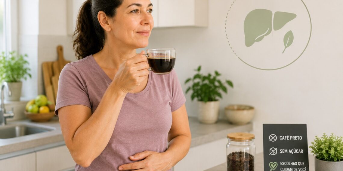Café sem açúcar pode fazer parte da rotina de quem cuida do fígado, mas não substitui tratamento.