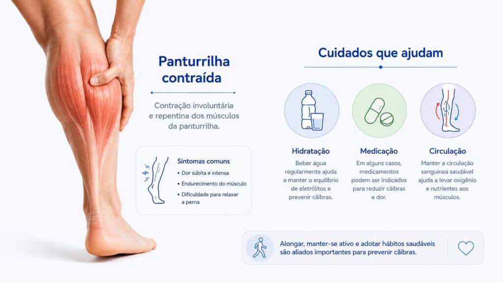 Fadiga muscular, remédios e problemas de saúde podem favorecer cãibras durante a noite.