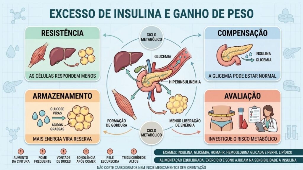 Resistência, compensação e armazenamento explicam o ciclo metabólico do ganho de peso.