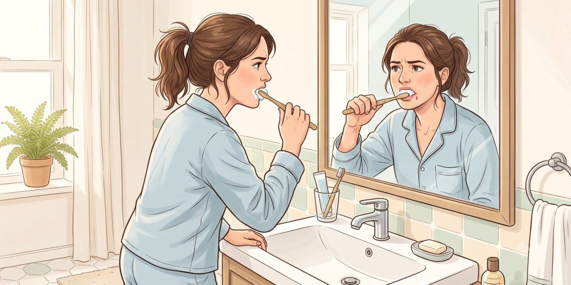 Sangramento frequente ao escovar pode indicar inflamação ou doença periodontal.