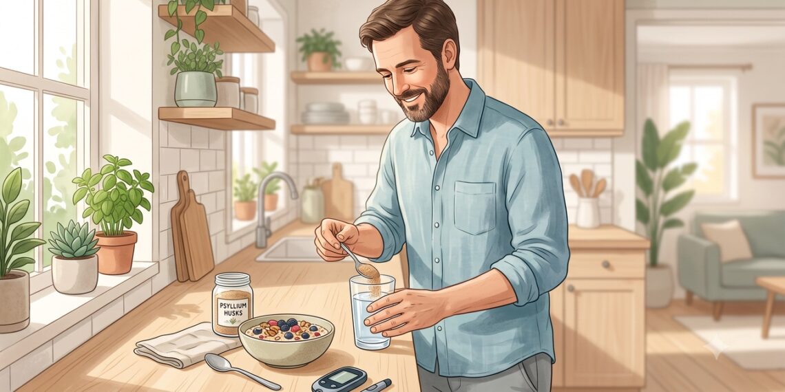 O psyllium pode ajudar a suavizar picos de glicose quando associado ao tratamento do diabetes.