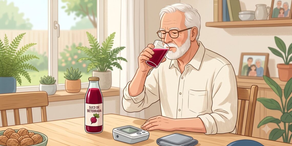 O suco de beterraba reduziu a pressão arterial de idosos após duas semanas no estudo.