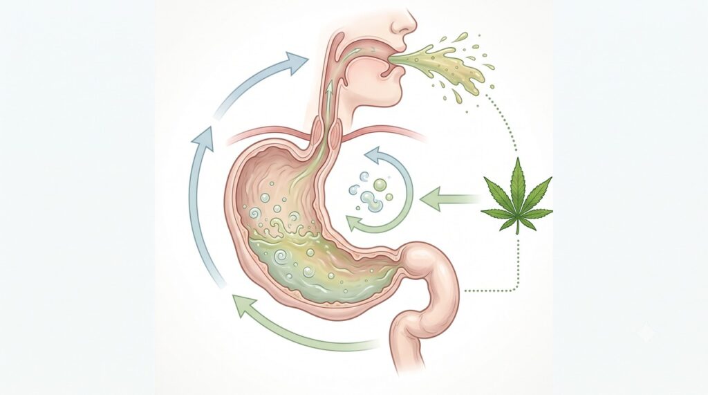 O uso crônico de cannabis pode estar associado a episódios repetidos de náusea e vômito.