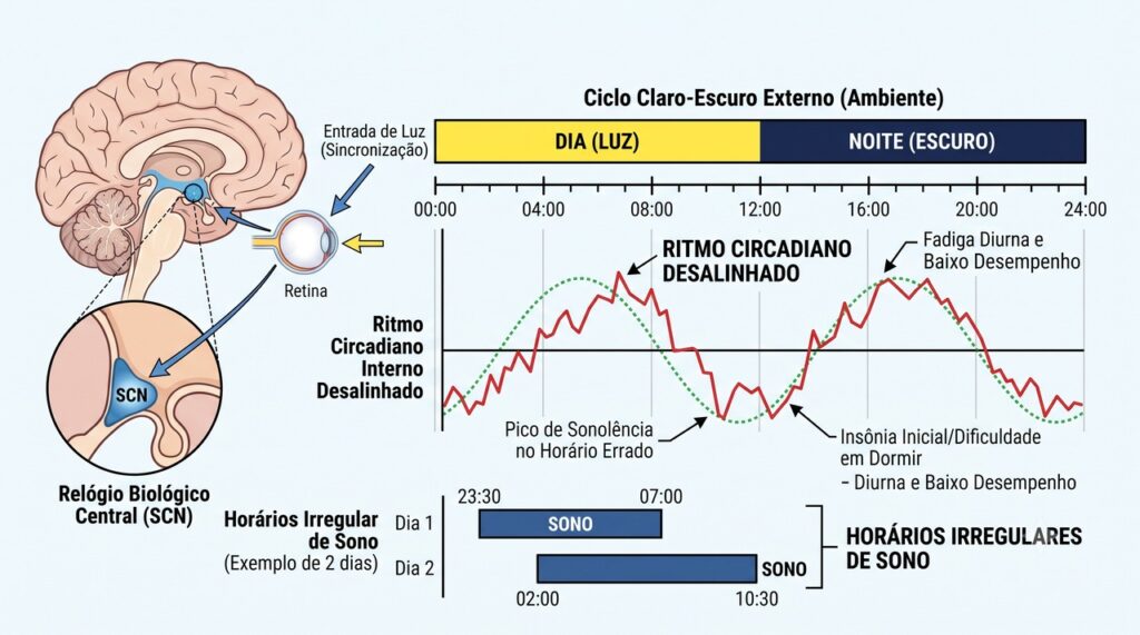 A regularidade do sono ajuda o organismo a manter seus ritmos biológicos sincronizados.