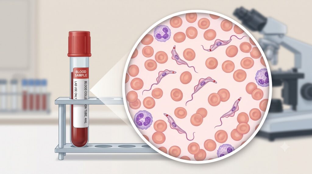 Exames de sangue ajudam a investigar a doença de Chagas durante a fase aguda.