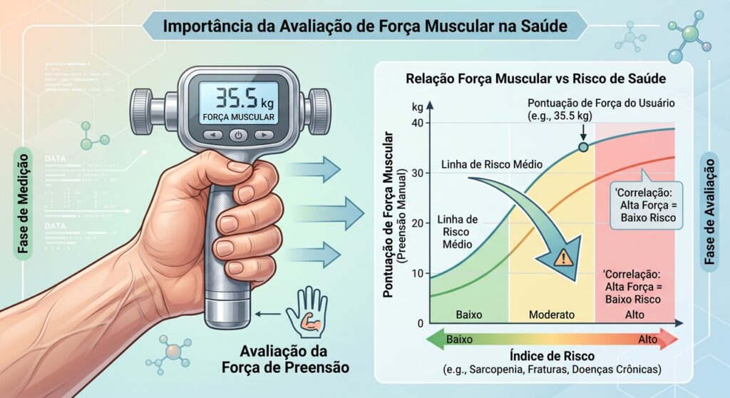 O estudo relacionou menor força de preensão a maior risco de mortalidade por todas as causas.