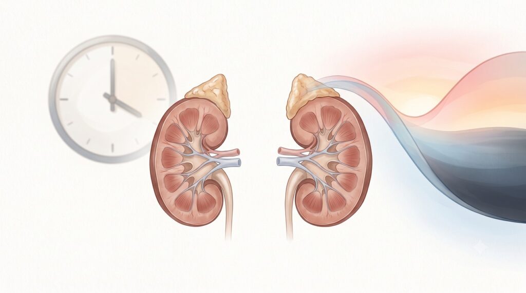 Os níveis de cortisol começam a subir perto do horário habitual de despertar.