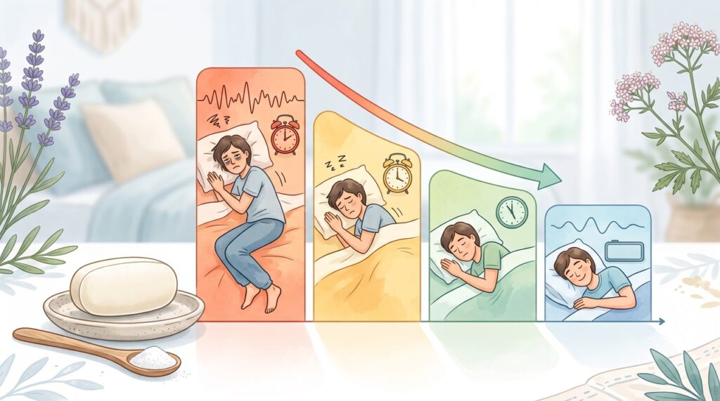 O ensaio mediu sintomas relatados de insônia, sem exames objetivos do sono.