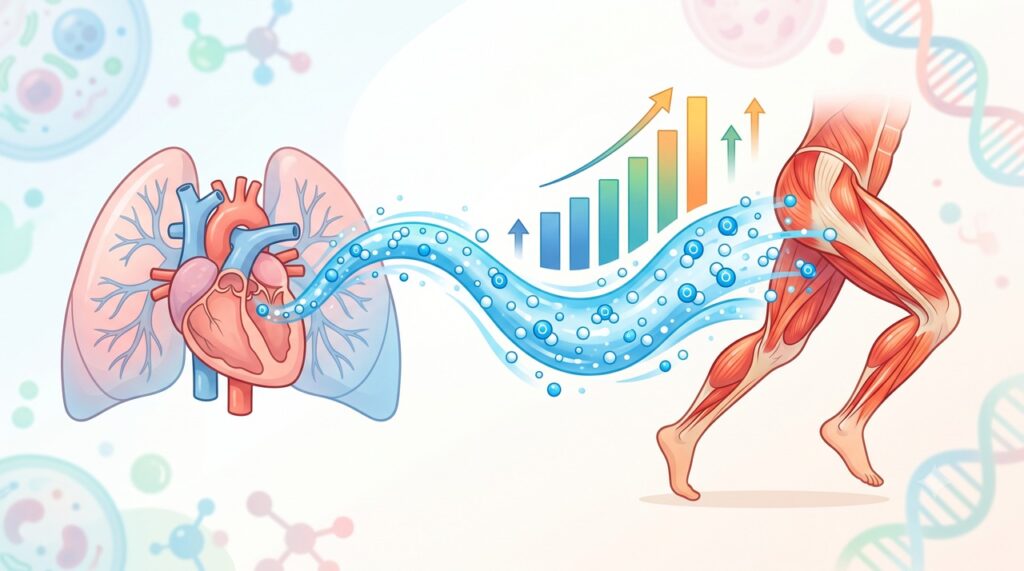 O VO2 máximo representa a capacidade integrada de captar, transportar e utilizar oxigênio durante o esforço.
