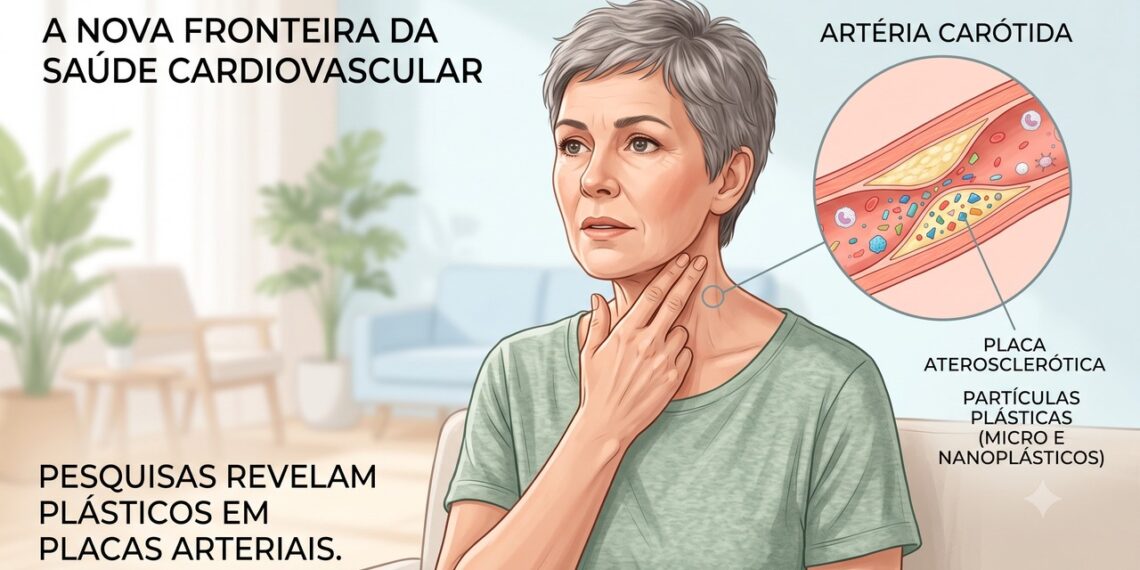 Microplásticos encontrados em placas arteriais foram associados a maior risco cardiovascular.