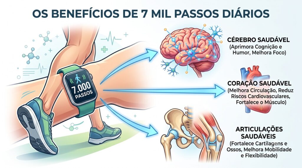 A análise encontrou benefícios importantes antes da meta popular de 10 mil passos.